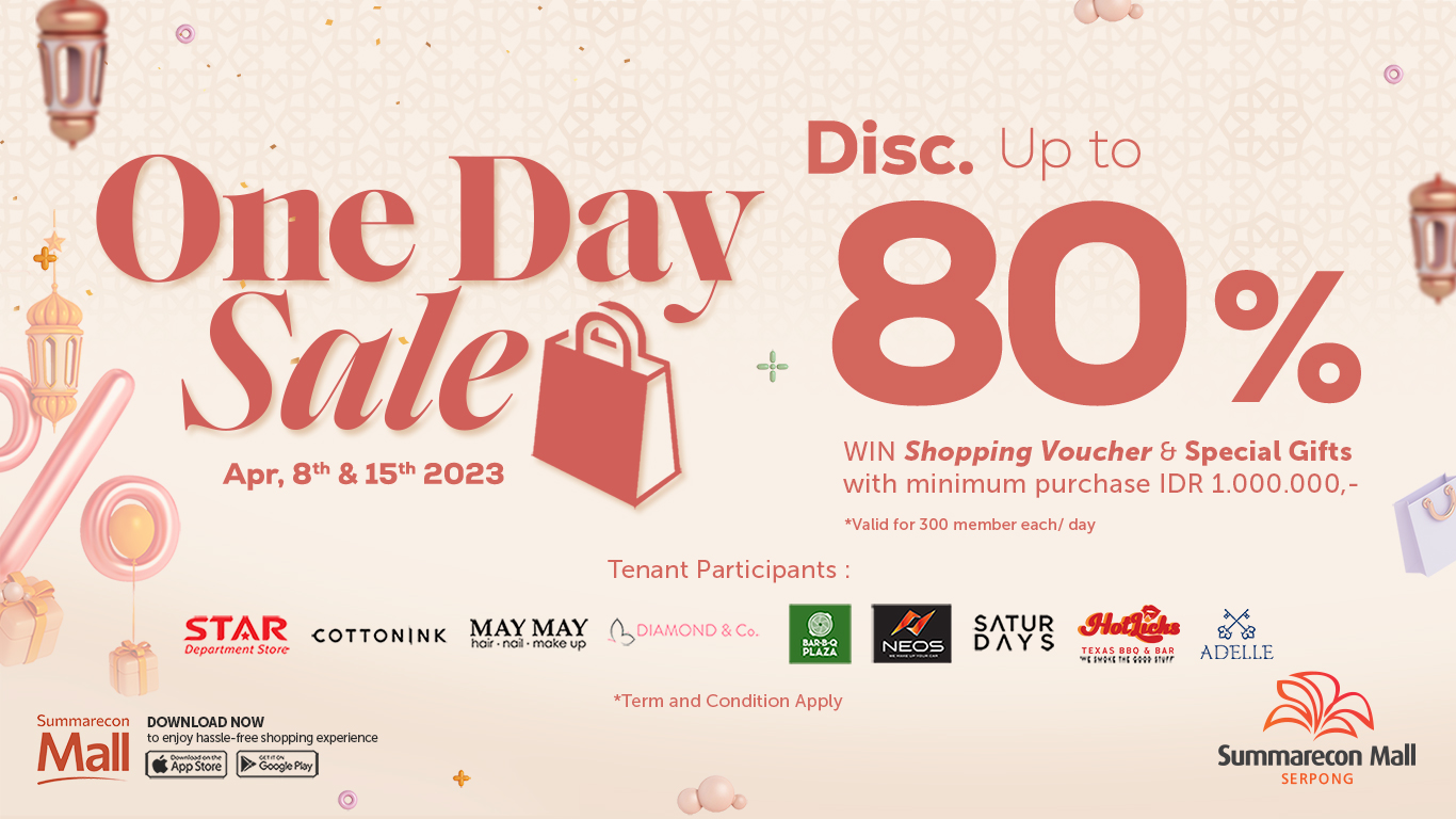 One Day Sale Discount Up To 80%