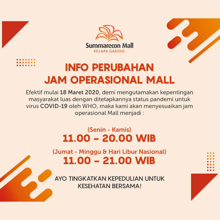 Penyesuaian Jam Operasional & Akses Masuk Mall