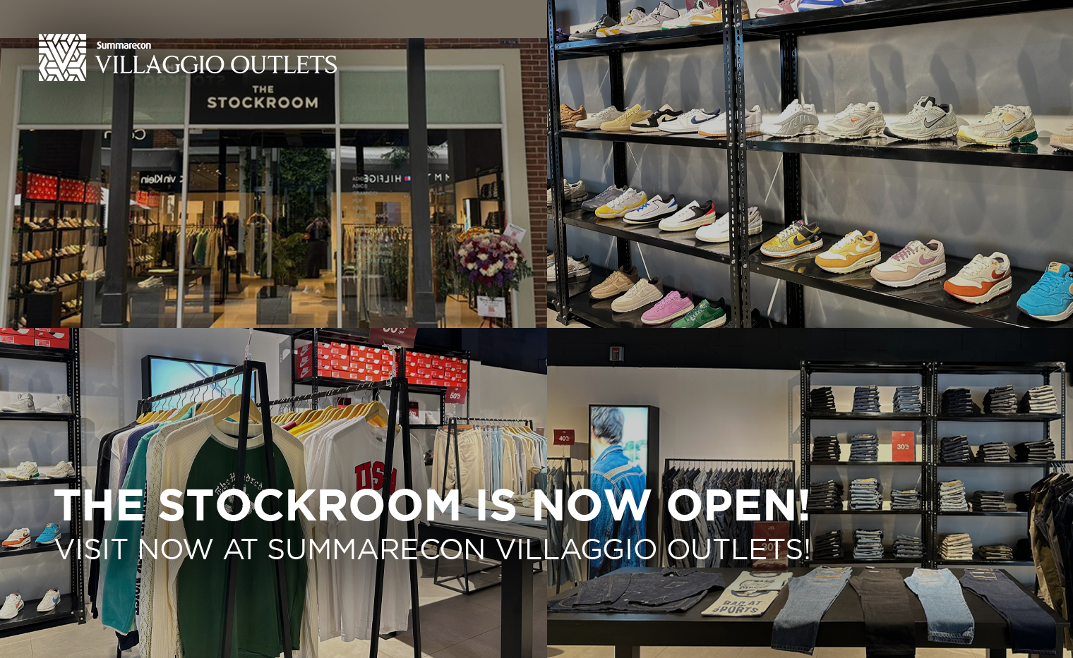 The Stockroom Opens TODAY at Summarecon Villaggio Outlets! Up to 50% Off Daily!