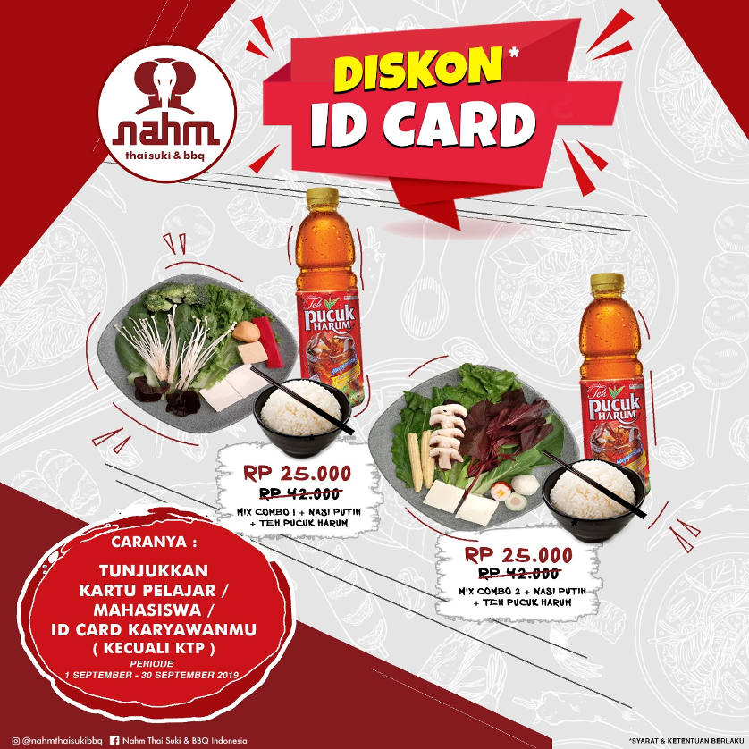 Nahm Thai Suki & BBQ Diskon 50% dan Diskon ID Card