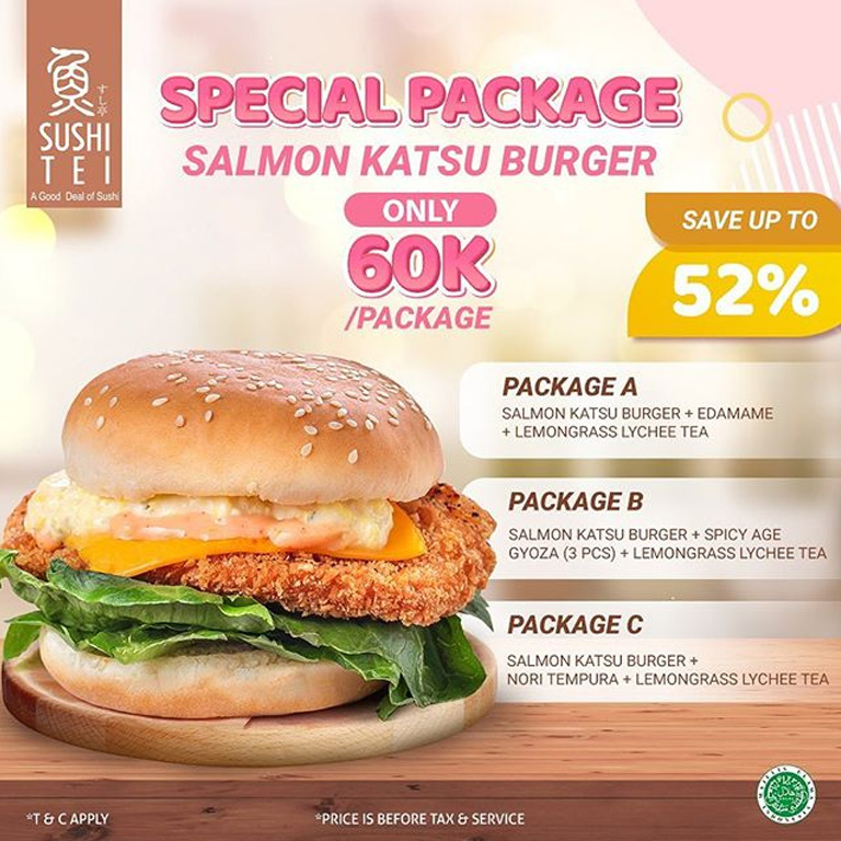 Thumb Sushi Tei Enjoy Salmon Katsu Burger Package
