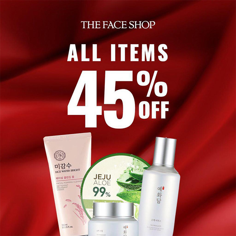 Thumb The Face Shop All Items 45% Off