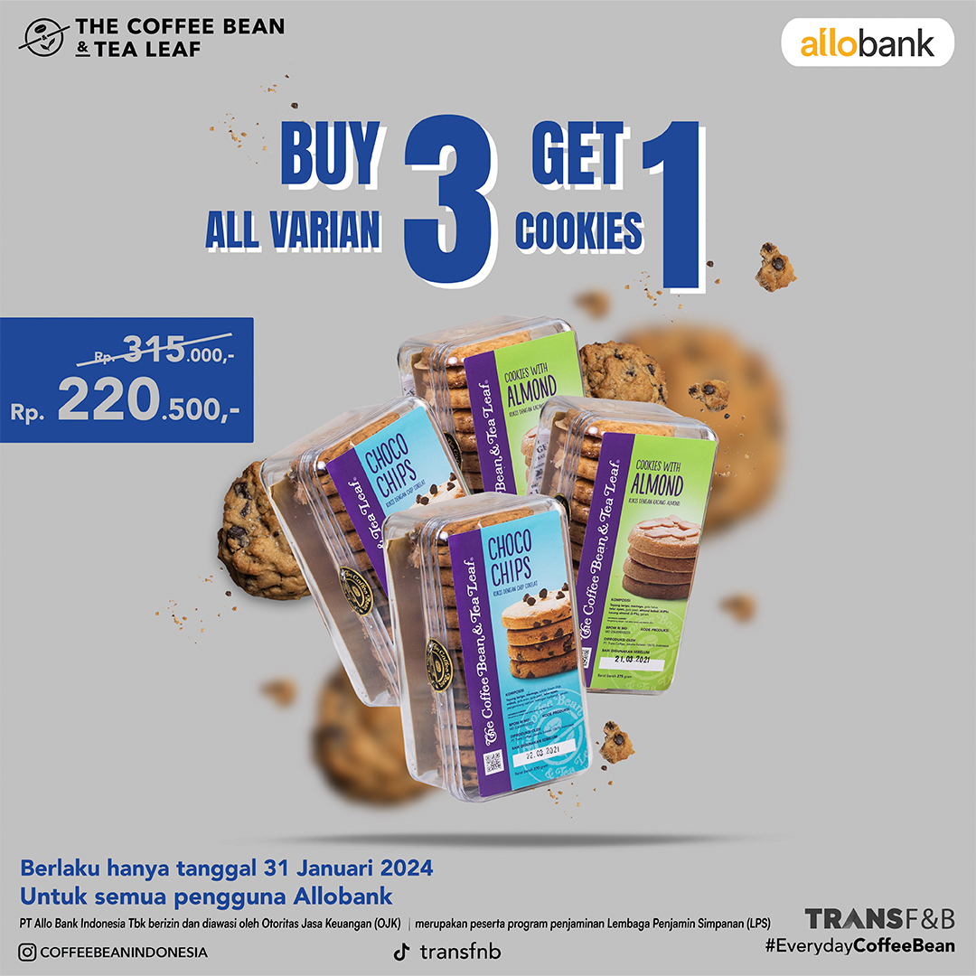 The Coffee Bean and Tea Leaf Buy 3 All Varian Get 1 Cookies