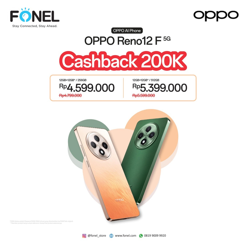 Oppo Reno12F Cashback 200k